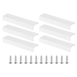 PATIKIL Mount Finger Edge Pull, 6 Pack 120mm/4.72" Aluminum Alloy Concealed Handle Cabinet Edge Pulls with Screws for Home Kitchen Furniture Door Drawer, White