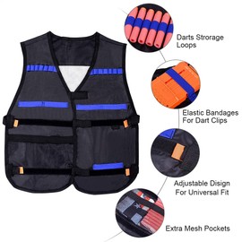 EXTSUD Unisex-children N&r-009 Kids Tactical Vest, Black, 12 Years EU
