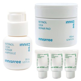 Retinol Cica Trace Pads 60 sheets + Innisfree Retinol Cica Trace Ampoule 30mL + Hyaluronic Acid Cream 15ml x 3 / 레티놀 시카 흔적 패드 60매+이니스프리 레티놀 시카 흔적 앰플 30mL+히알루론산 크림15mlx3개