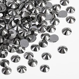 Beadsland 1440 diamantes de imitación de cristal con parte trasera plana, gemas redondas, hematita, SS20, 0.181-0.189 in
