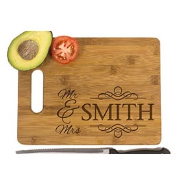 Krezy Case Wooden Cutting Board, Bride Gift bridal shower Gifts, Kitchen decor- wedding gifts for the couple -Family Name engraved board