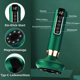 LPQKCcY Electric Body Massager, 12 Levels Adjustable with Heat & Vacuum for Deep Massage on Abdomen, Waist, Legs & Buttocks