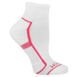Fruit of the Loom Women Coolzone Cotton Ankle Socks (6 Pack), White Assorted, 4-10
