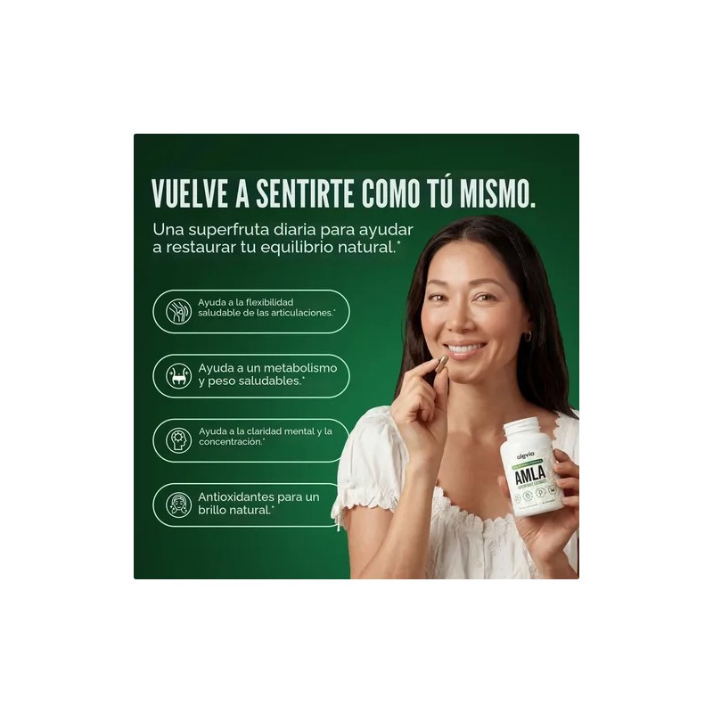 2pcs Alevia Amla 1000mg Extracto Cápsulas Sabor