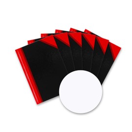 Landre 100302833 Notebook 60 g/m², DIN A6, blanko, Fine Wood-Free Paper, Pack of 12, 96 Pages, Black/Red Blank a6 black/red