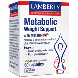 Lamberts Metabolic Weight Support Capsules – Metabolaid® Lemon Verbena & Hibiscus – Chromium & Vitamin C – 60 Capsules