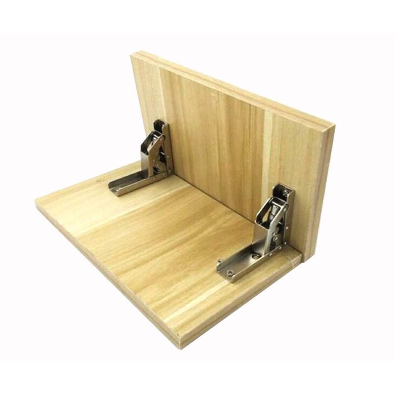 2pcs Stainless Steel 90 Degree Folding Shelf Hinge Bracket Hidden
