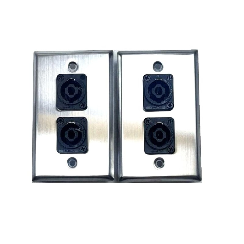 (2) Two Single Wall Plates w/Dual Genuine Neutrik NL4MPXX SpeakON