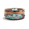 Boho Leather Wrap Bracelets for Women Heart Leather Bracelet Western