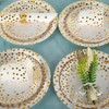CEILIWEN 100PCS White and Gold Party Tableware Set, White and