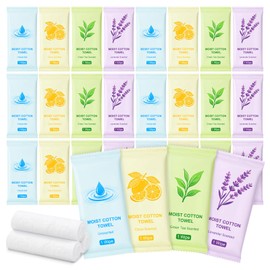 60 Hot or Cold Wrapped Moist Towelettes Bulk Scented Pre Moistened Towels