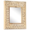 Gecheer Hand-Carved Mirror 19.7" x 19.7" x 1" Solid Mango