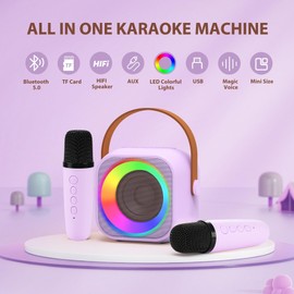 Jeefu Karaoke Machine for Kids, Toys for 3-12 Years Old Girls Gifts, Kids Karaoke Microphone Machine Toy, Best Fun Christmas Birthday Gifts for 5 6 7 8 9 10 11 Years Teens Girl Boys Purple