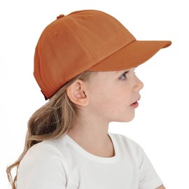 YAMEE Baseball Cap Unisex Children's Breathable Baseball Cap Children Cotton Peaked Cap Children Lightweight Sun Hat Children for Boys Girls Sun Protection Pure Colour Outdoor Recreation, brown