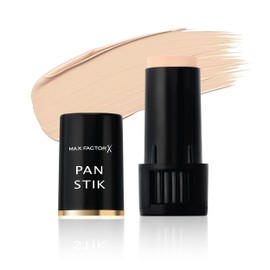 Max Factor - Fondotinta Compatto Pan Stik - Stick Multiuso 3in1: Fondotinta, Correttore e Contouring - 012 True Beige - 9 g