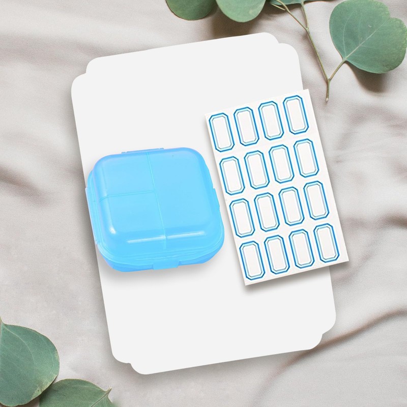 Travel Pill Organizer 6 Compartments Portable Pill Case with Double