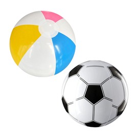 xianshi Pack of 2 Inflatable Water Balls, Toy Pool Water, Water Balls, Inflatable for Children, Beach, Beach, Inflatable Large Beach Ball, Football, 40 cm