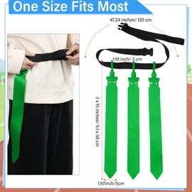 Junkin 6 Players Flag Football Belts and Flags Set Adjustable Football Belt for Youths Kids Teens Adults Training Equipment(Green)