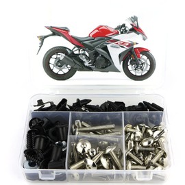 Xitomer Full Sets Fairing Bolts Kits, Fit for YZF-R3 YZF-R25 2015 2016 2017 2018 2019, Mounting Kits Washers/Nuts/Fastenings/Clips/Grommets (silver)