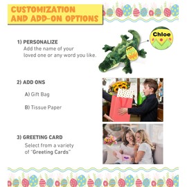 DolliBu Super Soft Gator with Yellow Easter Egg Plush - Perfect Stuffed Animals for Easter Basket, Cute Easter Egg Stuffed Animal Spring Toys for Girls, Boy, Baby - 18 Inches