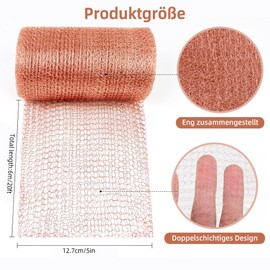 EUIOOVM Copper Snail Guard for Raised Bed 6m Length x 5" Width Copper Wire Mesh with Scissors