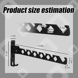 2PCS Wall Mounted Clothes Hanger,Laundry Room Hanging Rack,Xtendable,Foldable Drying Rack,Suitable for Balconies and Bedrooms, Black