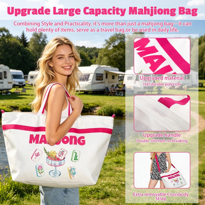 Large Size 4 Pack Mahjiong Bag for Tiles and Racks,