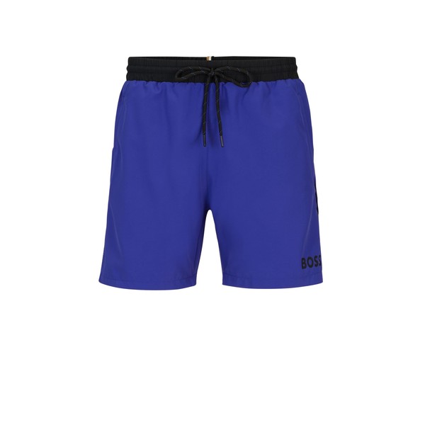 BOSS Men's Starfish Recycled Water Shorts with Contrast Logo Blue M, blue