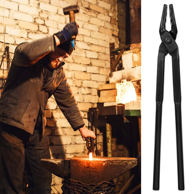 Upgraded Blacksmith Tongs Wolf Jaw Blacksmithing Tongs For Beginner &