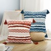 LIGICKY Decorative Boho Throw Pillow Covers, Red and White, 45