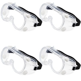 GYTFOG 4PCS Safety Goggles, Protective Goggles for Work, Eye Protection Glasses with Clear Lens, Adjustable Strap, for DIY, Welding, Auto Repair, Woodworking, Dust Protection