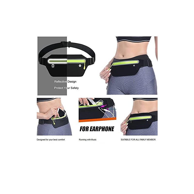 YOMYM Cinturón para Correr, Bolsa de Cintura sin Rebote Ultra