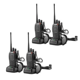 BAOFENG Walkie Talkies Long Range for Adults with Earpieces,16 Channel Walky Talky Rechargeable Handheld Two Way Radios with Flashlight Li-ion Battery and Charger 4 Pack