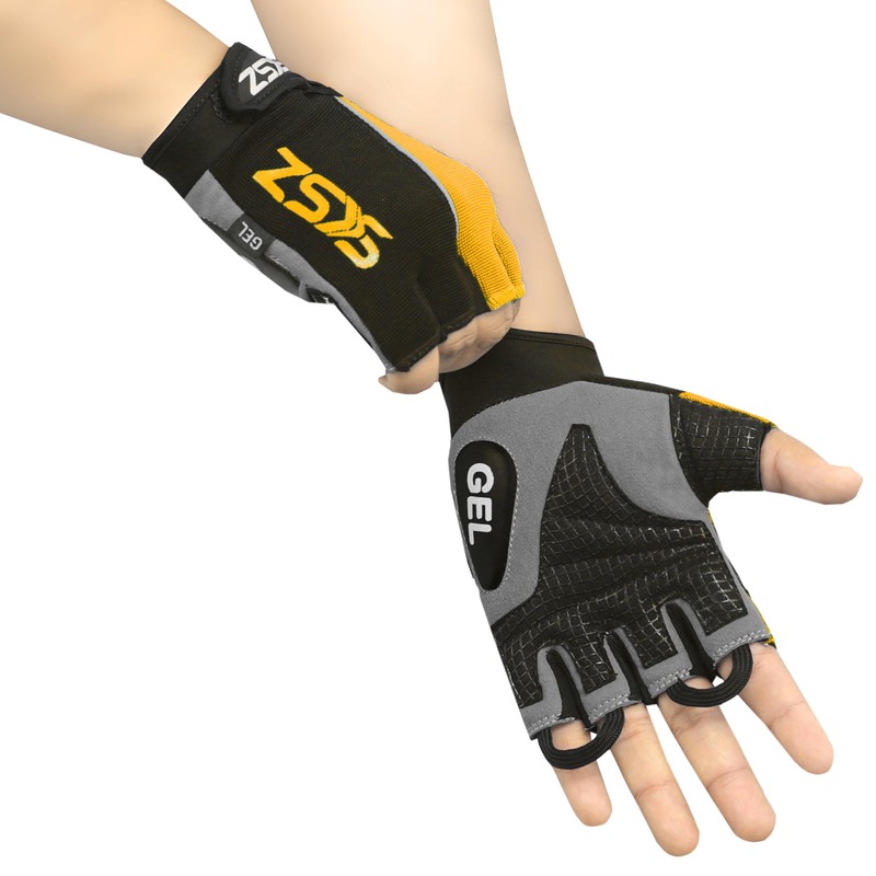SKSZ LEATHER Gym Gloves (XL, ORANGE)