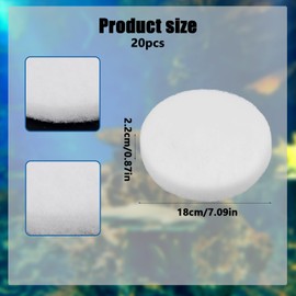 Tinoaly 20pcs Water Filter Polishing Pads for Fluval Fx4 Fx5 Fx6, 7.09x0.87in Fiber Fine Aquarium Water Pad Canister Filter Media Practical Replacement Parts and Accessories(White)