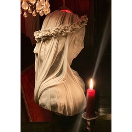 Veiled Lady Bust Veiled Maiden Bust Sculpture 9.8 inch Gothic Statue Handmade Resin Crafts Home Decor Aesthetic for Home Art Collection Ornament