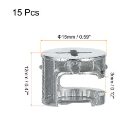 sourcing map Furniture Cam Lock Fasteners 15 x 12mm, 15Pcs Cam Lock Nut Connectors Fittings, Joint Connector Locking Nuts for Cabinet, Drawer, Wardrobe, Panel Connecting, White