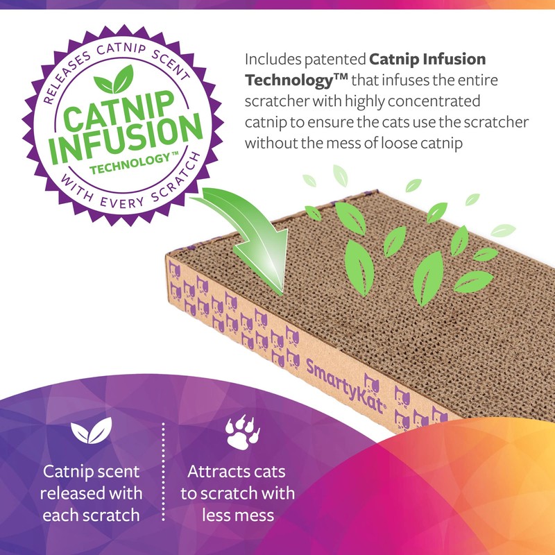 SmartyKat Super Scratcher & Stacker Box, Wide Corrugated Cat Scratcher