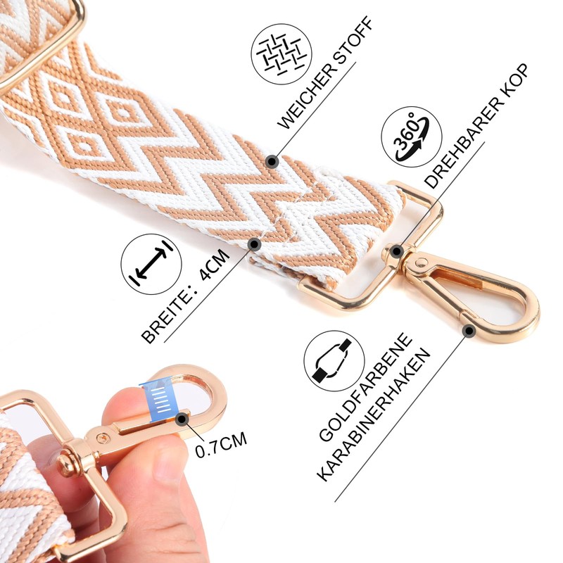 Bag Straps for Changing, Adjustable Shoulder Strap, Width 3.8 cm,