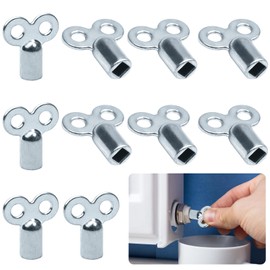 Radiator Bleed Key, Pack of 10 Heating Bleeding Keys, Square Key, 5 mm Universal Key for Ventilation, Zinc Alloy Radiator Key, Heating Key for All Heaters