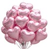30 pcs Pink Heart Foil Balloons 18" Heart Shaped Mylar