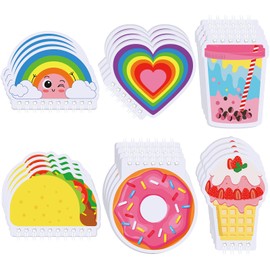 Humyoun 24 Pack Kawaii Spiral Notebook Small Mini Notepad Cute A7 Notebooks with Taco, Heart, Rainbow, Donut, Ice Cream in 6 Design Small Notepads for Gift Rewards Supplies Blank Inner A7 Pages