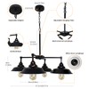 PUZHI HOME Kitchen Island Light Black Pendant Lighting Fixture 4