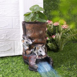 Mouse Statues Gutter Extension Outdoor Decor, Animal Downspout Drain Diverter, 3"4" Decorative Extender Splash Block, Garden Flowerpot Statue