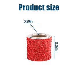 BELOMI Car Headrest Collars, 4 Pack Collar Rings for Auto Head Rest, Bling Crystal Decors, Diamond Ice Interior Decorations, Rhinestone Automotive Seat Accessories for Trucks SUVs (Red)