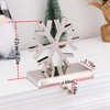 ONEPTY 2 Set Silver Stocking Holder Xmas Snowflake Stocking Hanger