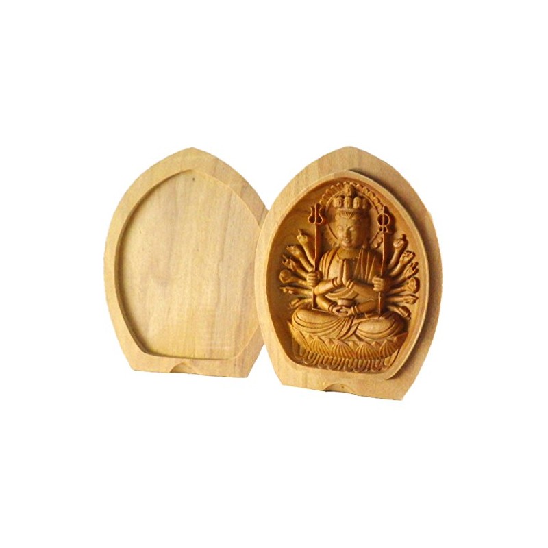 白檀 香合 Buddha Good Luck Zodiac Please 守本尊 (Child (Rat)