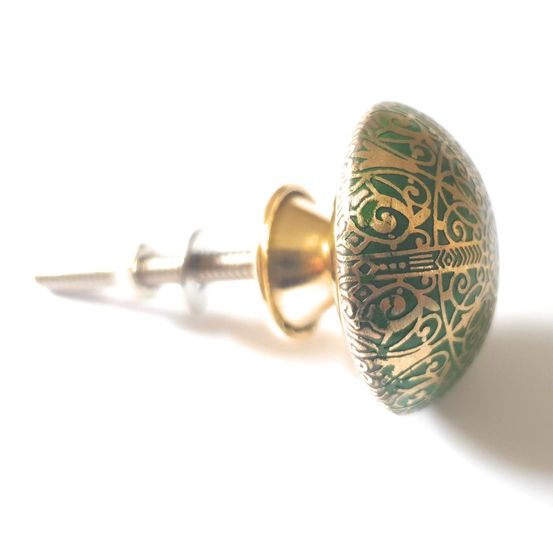 French Furniture Fittings Set of 6 Brass Knobs - Kitchen