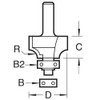 Trend CraftPro Guided Rounded Over Router Cutter Bit, 1/2 Inch