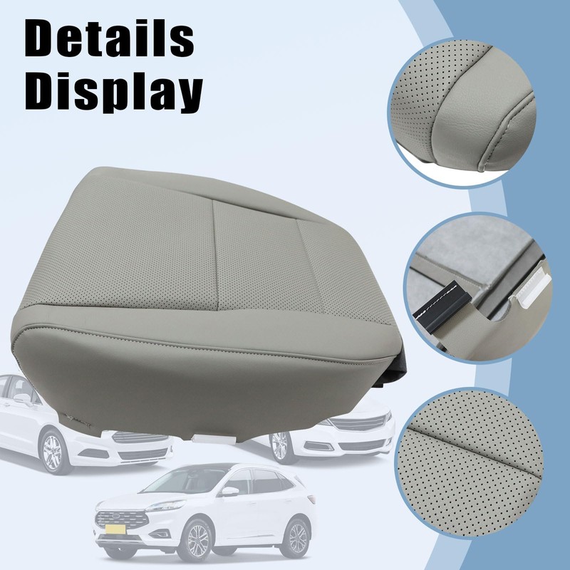 SecosAutoparts Driver & Passenger Side Bottom Replacement Leather Perforated Seat